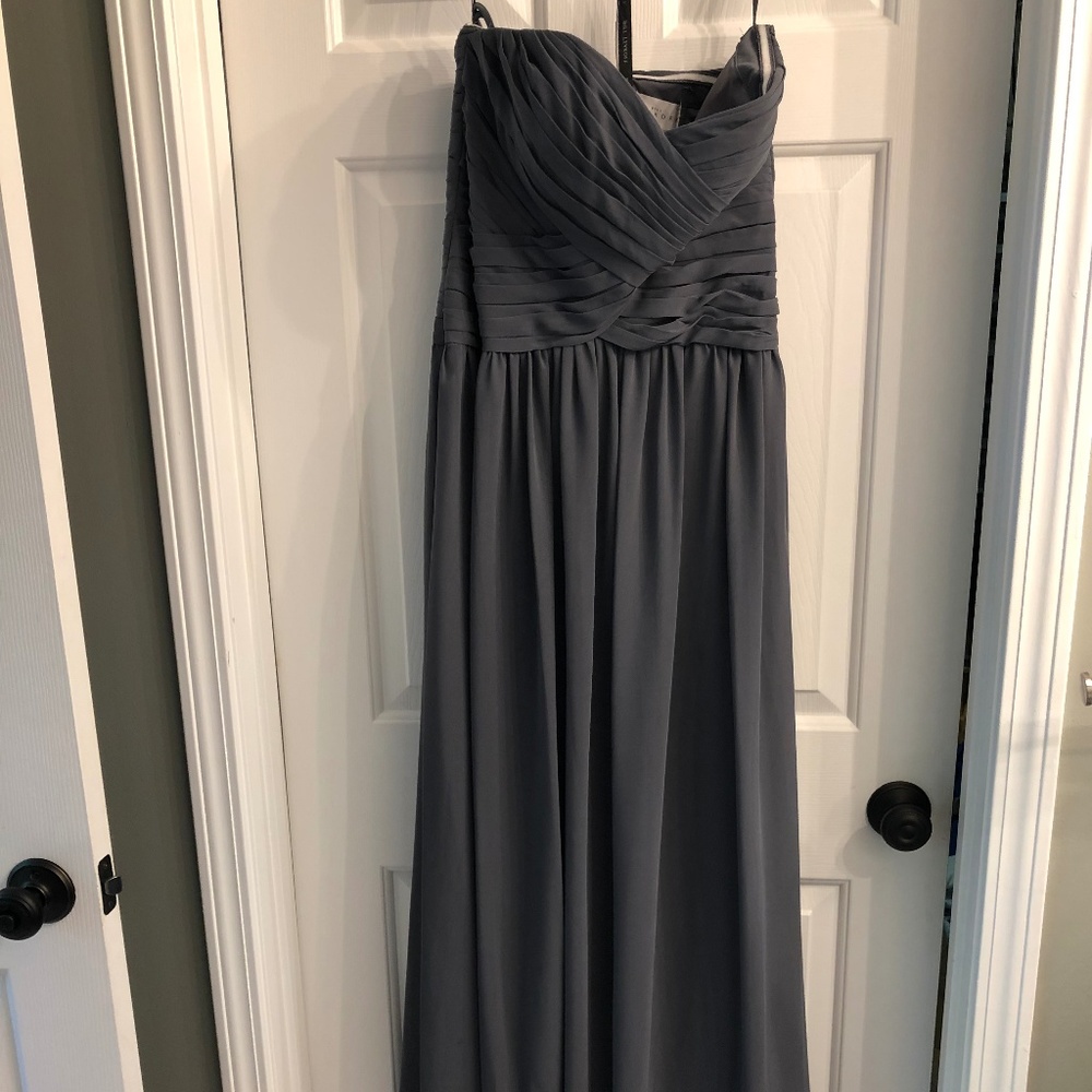 Bill Levkoff Gray Bridesmaid Long Dress Size 10